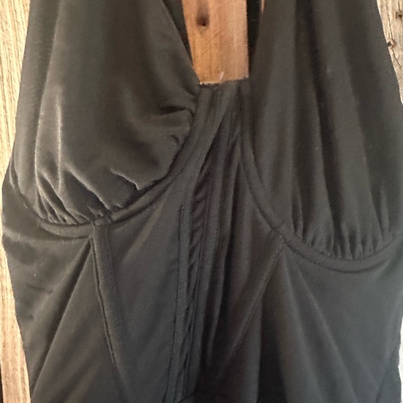 KUTUMAI Women's Elegant One Shoulder Cutout Bodycon Corset Dress Ruched Mesh Par - Picture 5 of 10